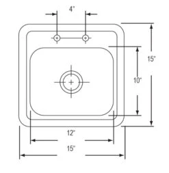 Summerset 15×15″ Stainless Drop In Sink With Hot/Cold Faucet - SSNK-15D -Backyard BBQ Deals Store Drop in sink 15 17125.1642780340.1500.1500
