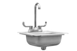 Summerset 15×15″ Stainless Drop In Sink With Hot/Cold Faucet - SSNK-15D -Backyard BBQ Deals Store Summerset Sink Drop in 15 28816.1642779752.1500.1500