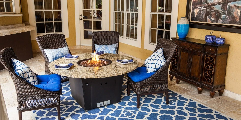 Firetainment Naples 54" Round Firepit Grilling Table 1 Firetainment Naples 54" Round Firepit Grilling Table
