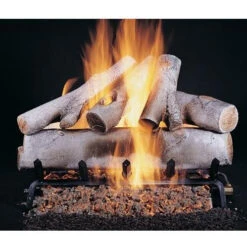 Rasmussen 20" Birch Firepit Logs Set, 10-Piece