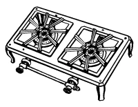 Heavy Duty Cast Iron LP Hot Plate | Rotary Control Valve | Twin 17000 BTU Burners